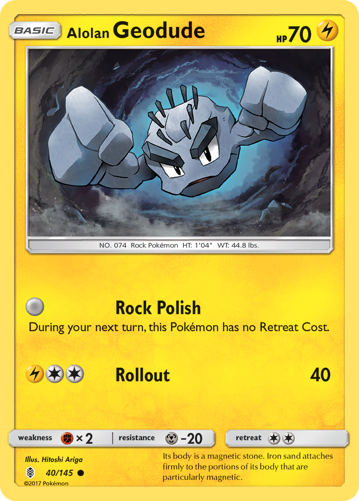 Alolan Geodude (40/145) [Sun & Moon: Guardians Rising] | Anubis Games and Hobby