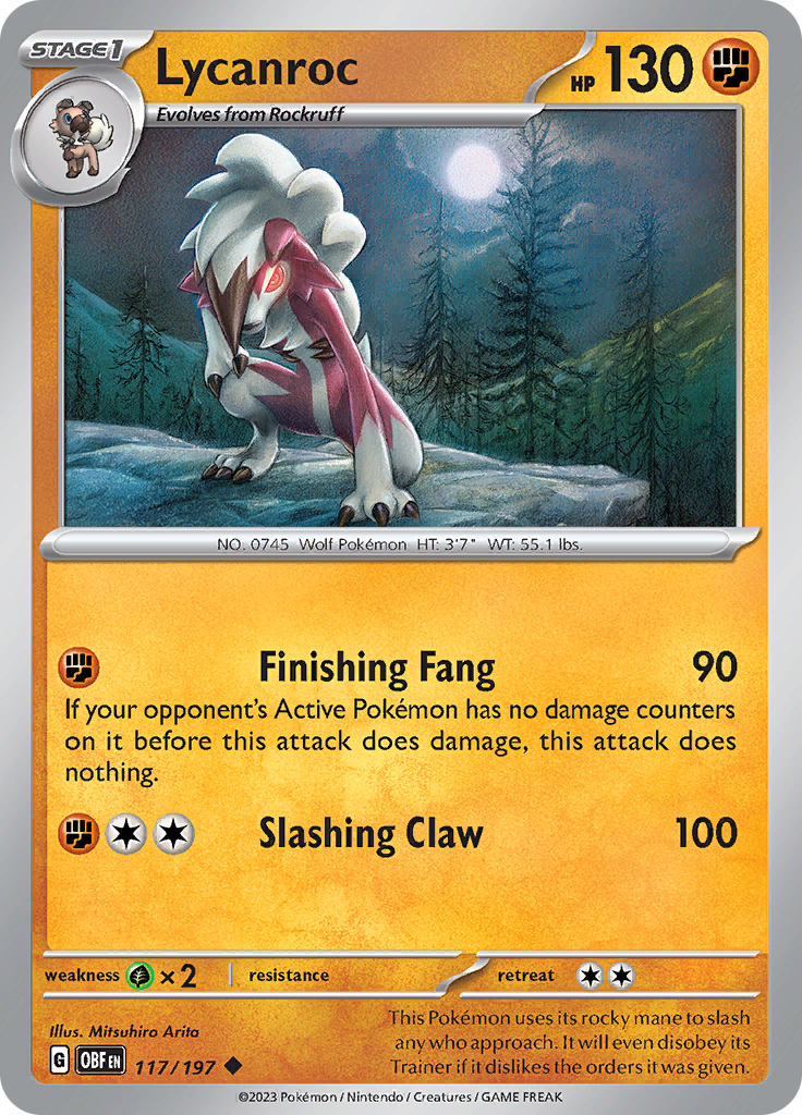 Lycanroc (117/197) [Scarlet & Violet: Obsidian Flames] | Anubis Games and Hobby