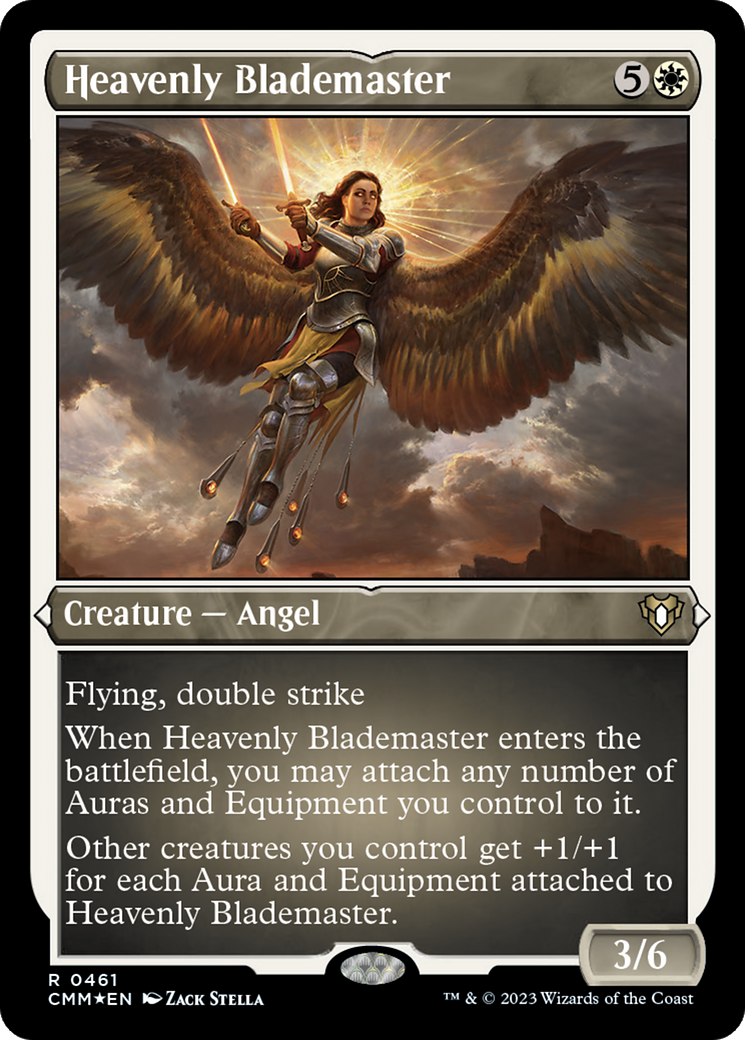 Heavenly Blademaster (Foil Etched) [Commander Masters] | Anubis Games and Hobby