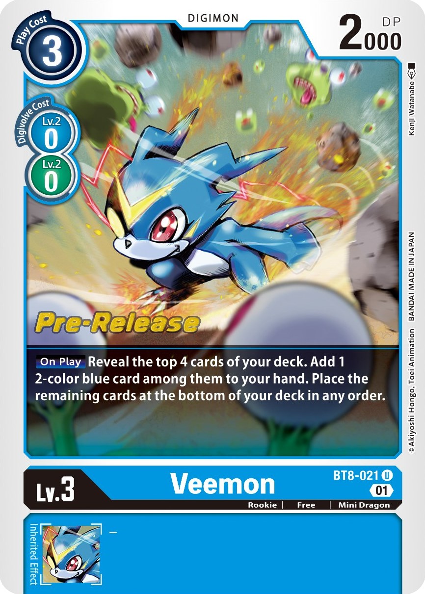 Veemon [BT8-021] [New Awakening Pre-Release Cards] | Anubis Games and Hobby