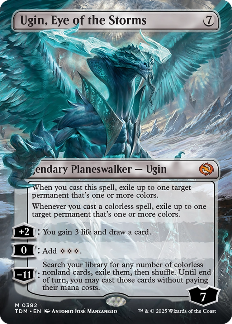 Ugin, Eye of the Storms (Borderless) [Tarkir: Dragonstorm] | Anubis Games and Hobby