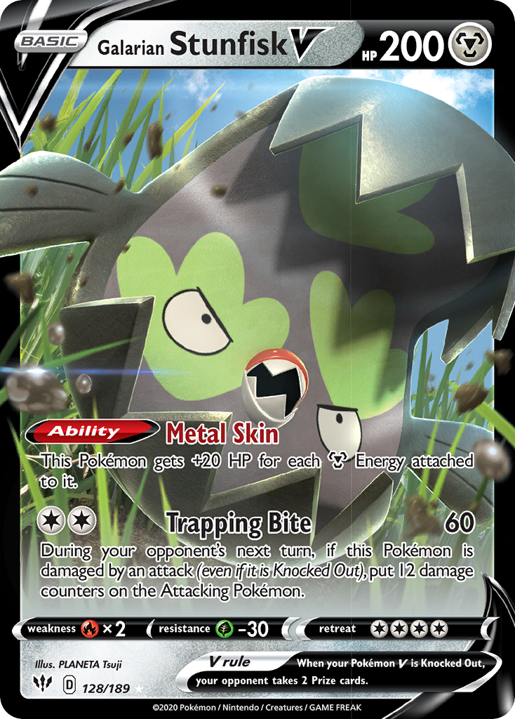 Galarian Stunfisk V (128/189) [Sword & Shield: Darkness Ablaze] | Anubis Games and Hobby
