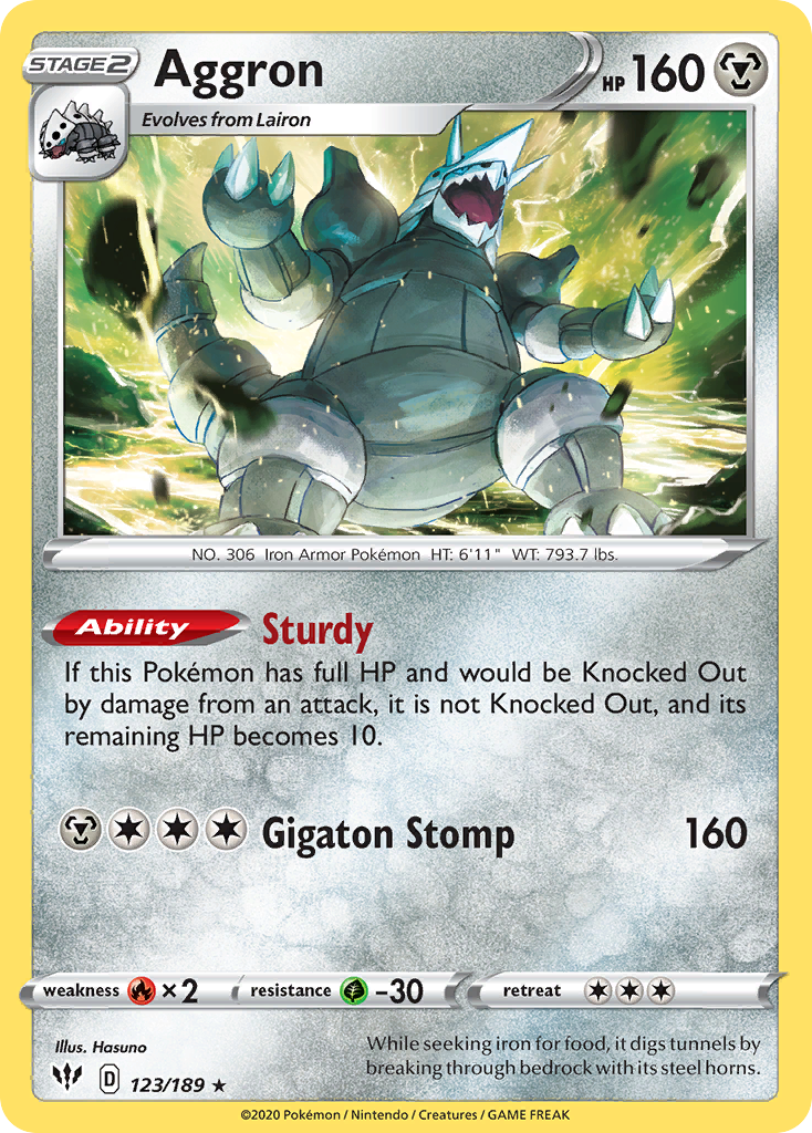 Aggron (123/189) [Sword & Shield: Darkness Ablaze] | Anubis Games and Hobby