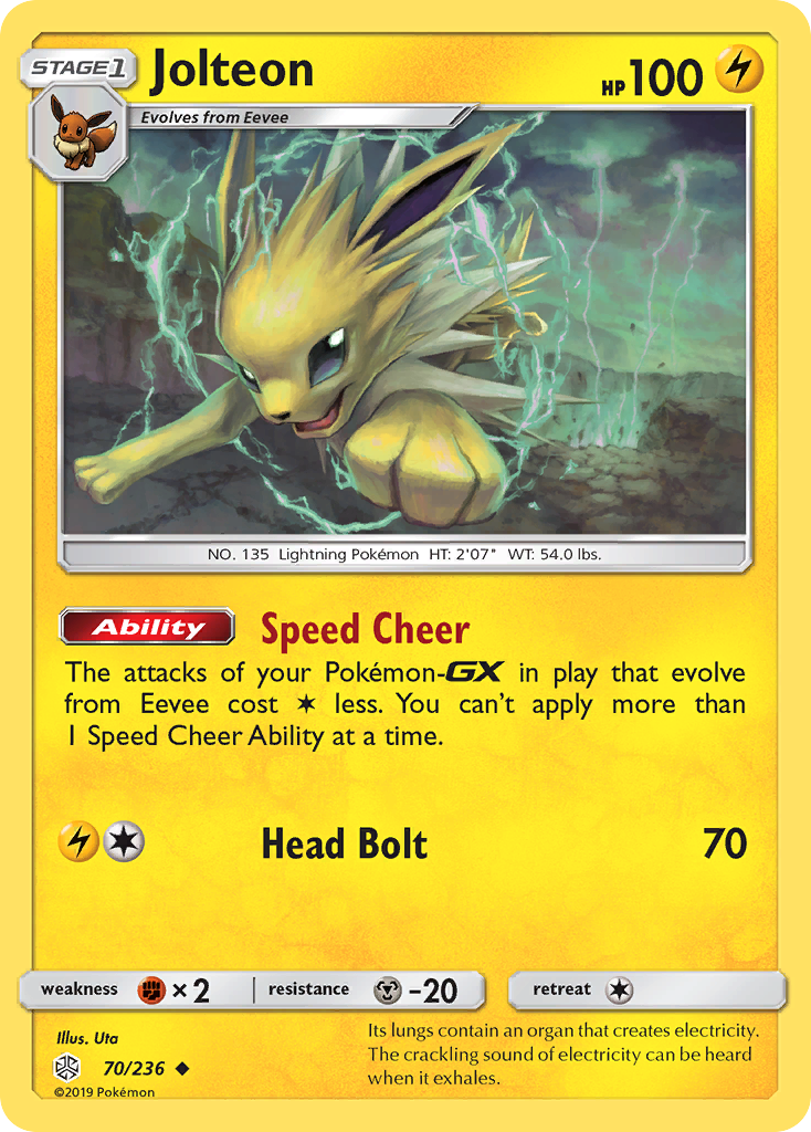Jolteon (70/236) [Sun & Moon: Cosmic Eclipse] | Anubis Games and Hobby