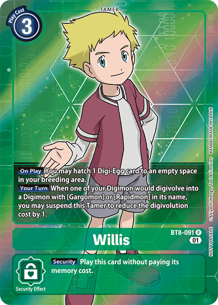 Willis [BT8-091] (Alternative Art - Box Topper) [New Awakening] | Anubis Games and Hobby