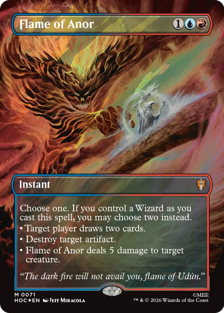 Flame of Anor (Borderless) (Surge Foil) [The Hobbit: Eternal-Legal] | Anubis Games and Hobby
