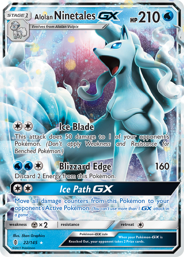 Alolan Ninetales GX (22/145) [Sun & Moon: Guardians Rising] | Anubis Games and Hobby