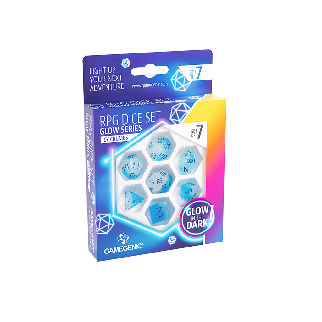 RPG Dice Set - Glow Series: Icy Crumbs | Anubis Games and Hobby