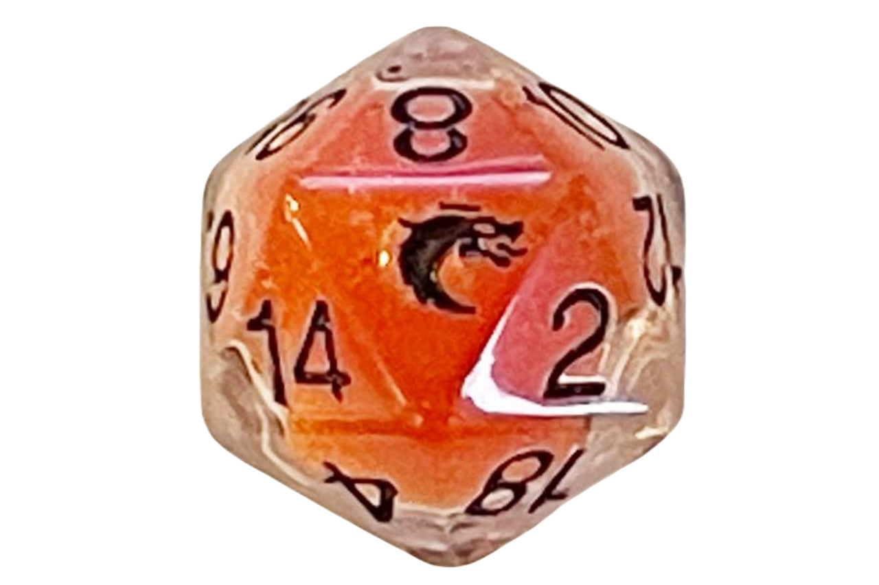 Liquid Infused D20 RPG Dice: Metallic Orange | Anubis Games and Hobby