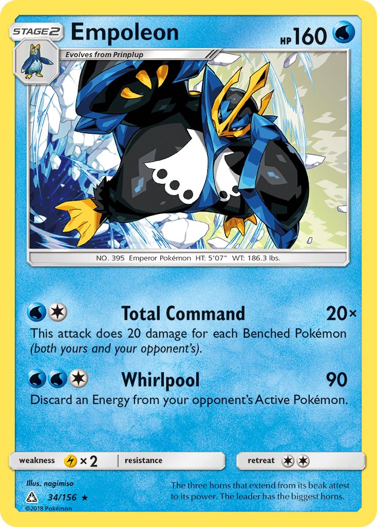 Empoleon (34/156) (Cracked Ice Holo) (Theme Deck Exclusive) [Sun & Moon: Ultra Prism] | Anubis Games and Hobby