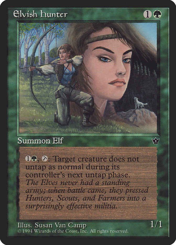 Elvish Hunter (Susan Van Camp) [Fallen Empires] | Anubis Games and Hobby