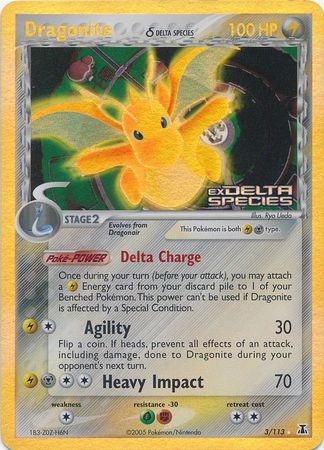 Dragonite (3/113) (Delta Species) (Stamped) [EX: Delta Species] | Anubis Games and Hobby