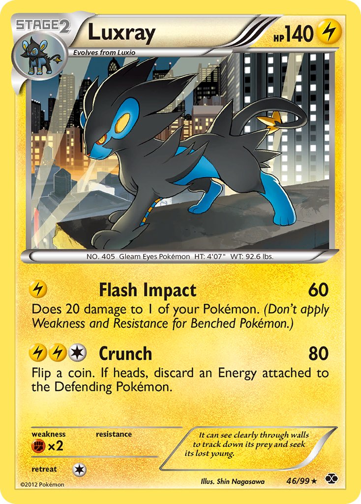 Luxray (46/99) (Cracked Ice Holo) (Blister Exclusive) [Black & White: Next Destinies] | Anubis Games and Hobby