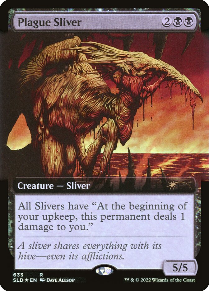 Plague Sliver (Extended Art) (Step-and-Compleat Foil) [Secret Lair Drop Promos] | Anubis Games and Hobby