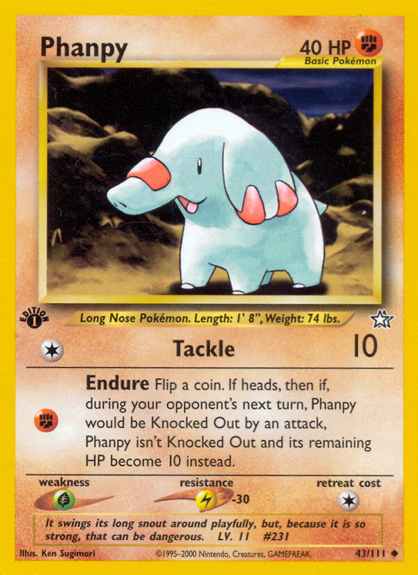 Phanpy (43/111) [Neo Genesis 1st Edition] | Anubis Games and Hobby