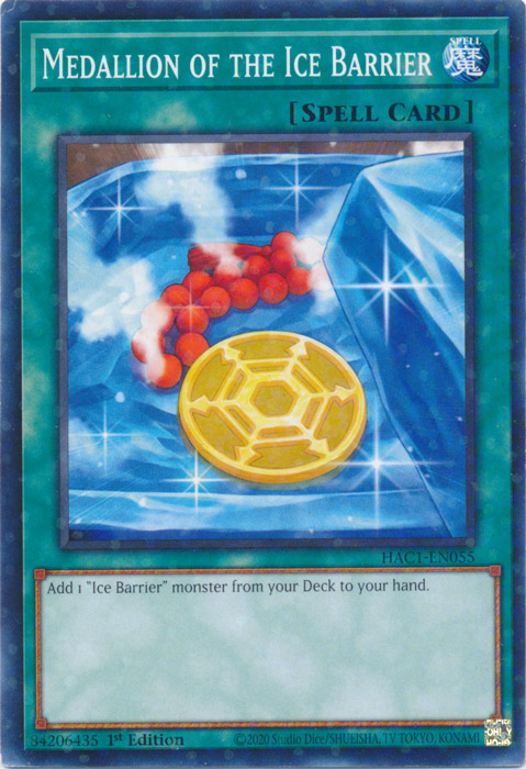 Medallion of the Ice Barrier (Duel Terminal) [HAC1-EN055] Parallel Rare | Anubis Games and Hobby