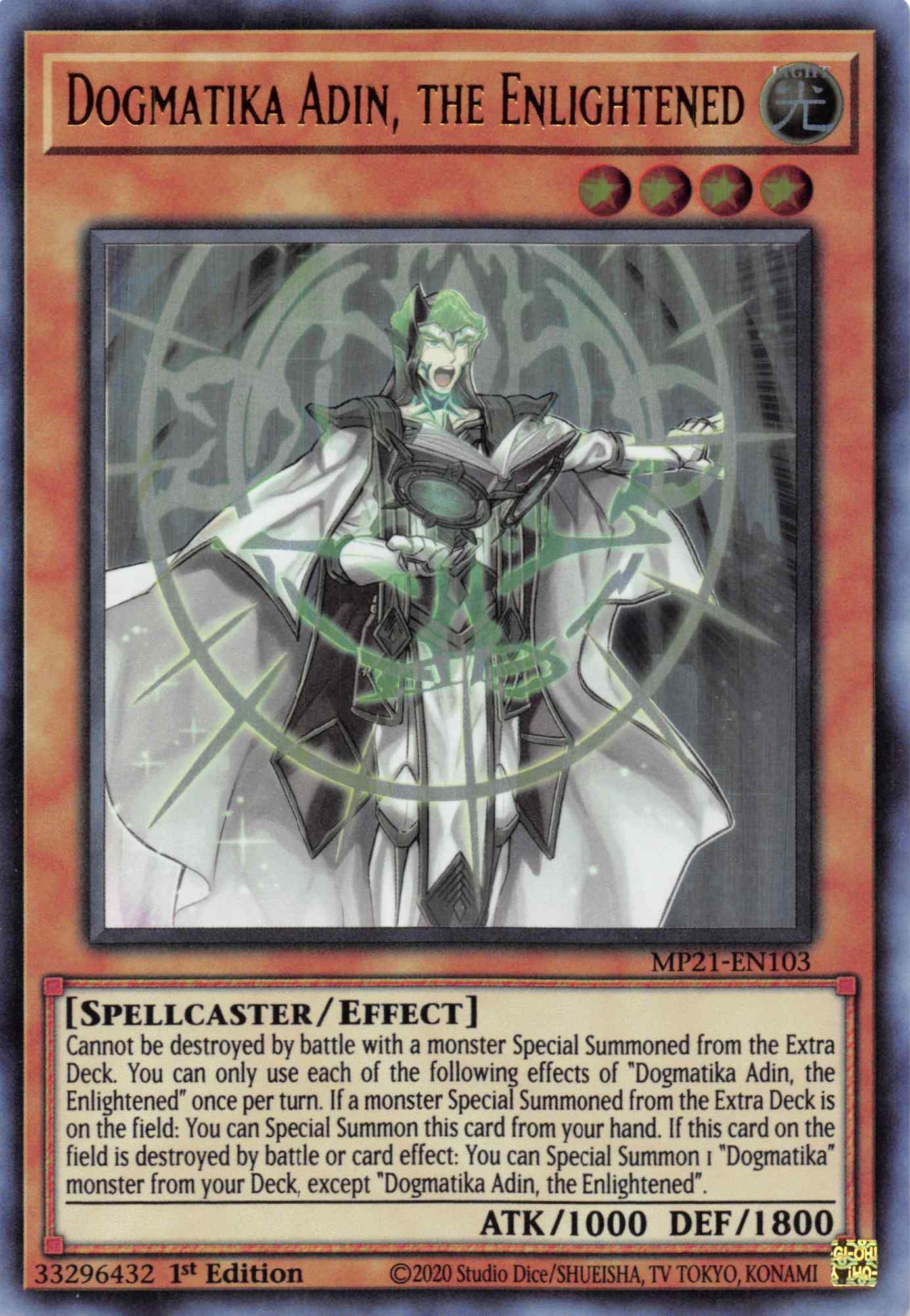 Dogmatika Adin, the Enlightened [MP21-EN103] Ultra Rare | Anubis Games and Hobby