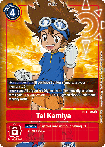 Tai Kamiya [BT1-085] (Buy-A-Box Promo) [Release Special Booster Ver.1.0 Promos] | Anubis Games and Hobby