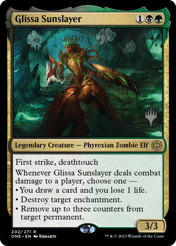 Glissa Sunslayer (Promo Pack) [Phyrexia: All Will Be One Promos] | Anubis Games and Hobby