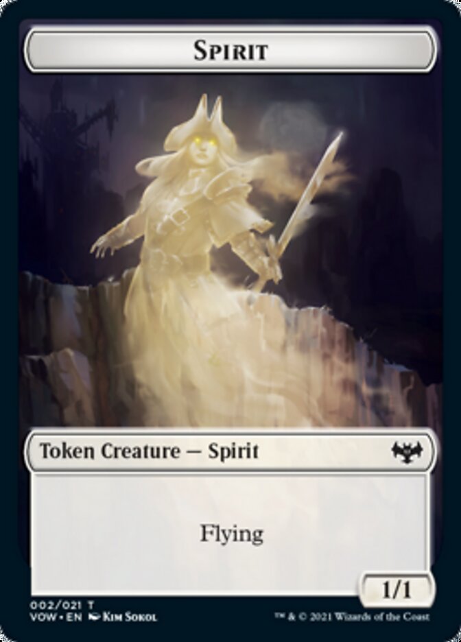 Spirit (001) // Spirit (002) Double-Sided Token [Innistrad: Crimson Vow Commander Tokens] | Anubis Games and Hobby