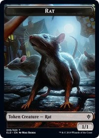 Rat // Food (17) Double-Sided Token [Throne of Eldraine Tokens] | Anubis Games and Hobby