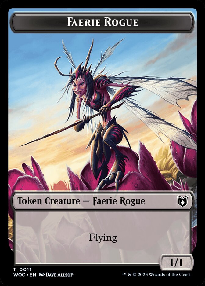 Faerie Rogue // Faerie (0011) Double-Sided Token [Wilds of Eldraine Commander Tokens] | Anubis Games and Hobby