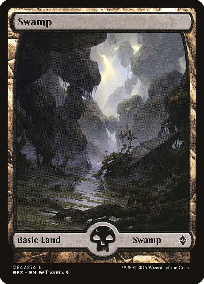 Swamp (264) (Full Art) [Battle for Zendikar] | Anubis Games and Hobby