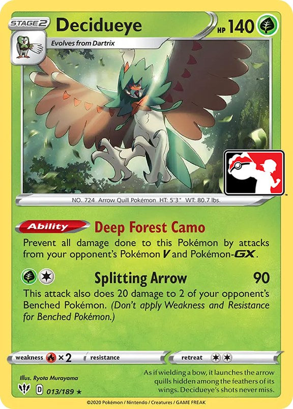 Decidueye (013/189) [Prize Pack Series One] | Anubis Games and Hobby