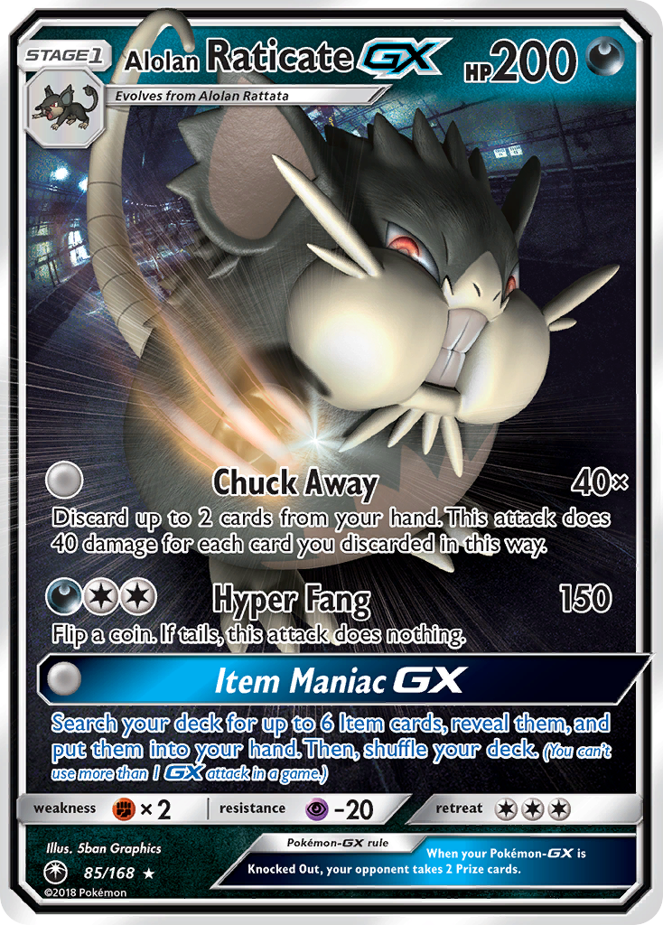 Alolan Raticate GX (85/168) [Sun & Moon: Celestial Storm] | Anubis Games and Hobby