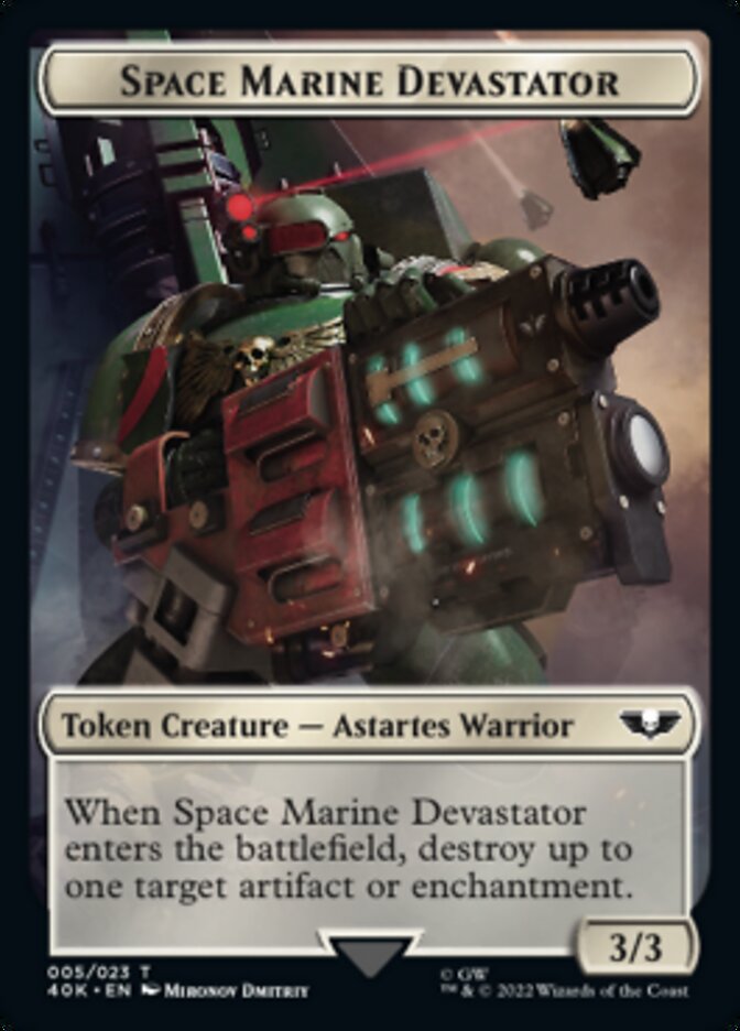 Soldier (002) // Space Marine Devastator Double-Sided Token [Warhammer 40,000 Tokens] | Anubis Games and Hobby