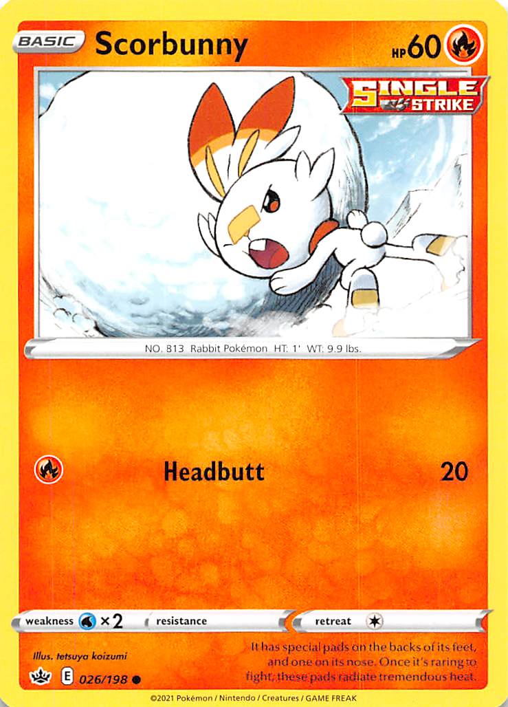 Scorbunny (026/198) [Sword & Shield: Chilling Reign] | Anubis Games and Hobby