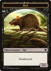 Cat Warrior (008) // Rat (003) Double-Sided Token [Commander 2017 Tokens] | Anubis Games and Hobby