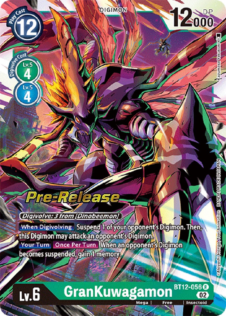 GranKuwagamon [BT12-056] [Across Time Pre-Release Cards] | Anubis Games and Hobby