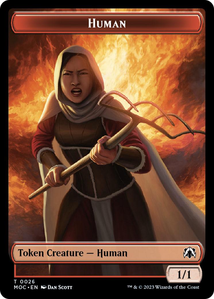 Squid // Human (26) Double-Sided Token [March of the Machine Commander Tokens] | Anubis Games and Hobby