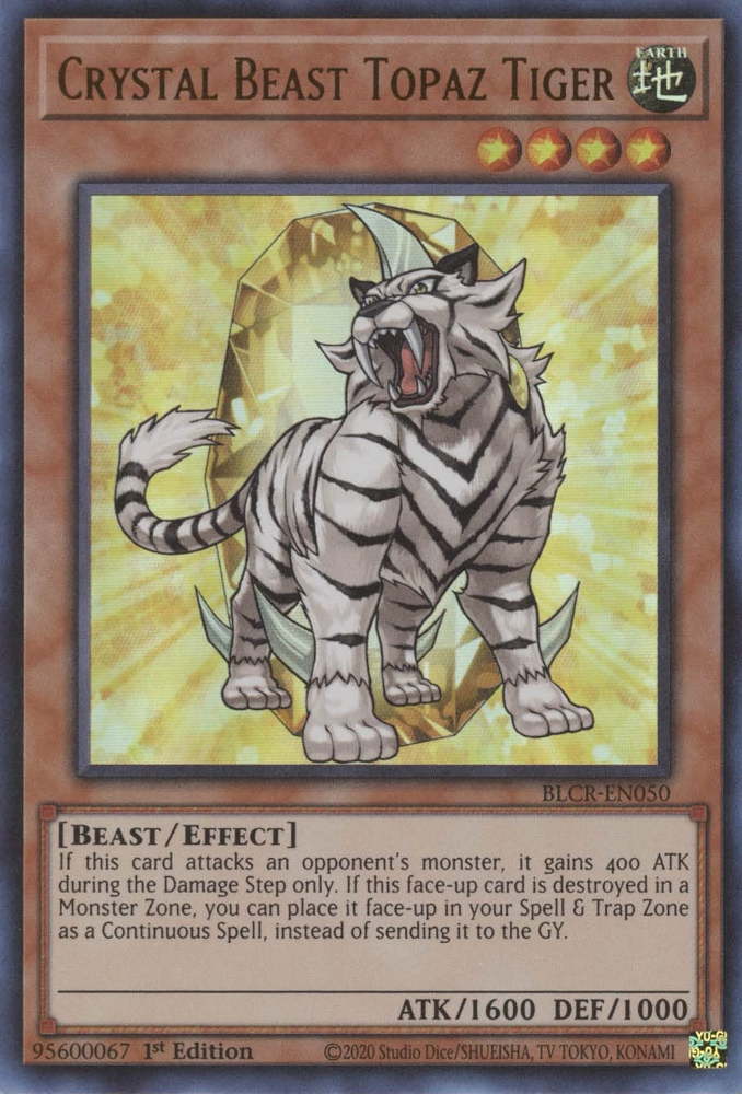 Crystal Beast Topaz Tiger [BLCR-EN050] Ultra Rare | Anubis Games and Hobby