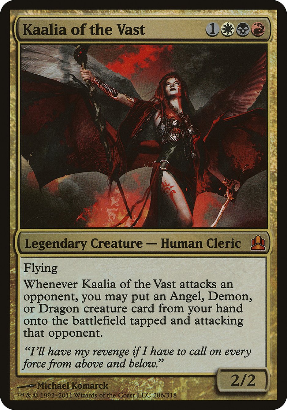 Kaalia of the Vast (Oversized) [Commander 2011 Oversized] | Anubis Games and Hobby