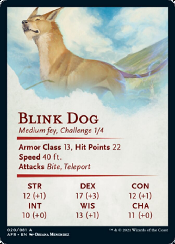 Blink Dog Art Card [Dungeons & Dragons: Adventures in the Forgotten Realms Art Series] | Anubis Games and Hobby