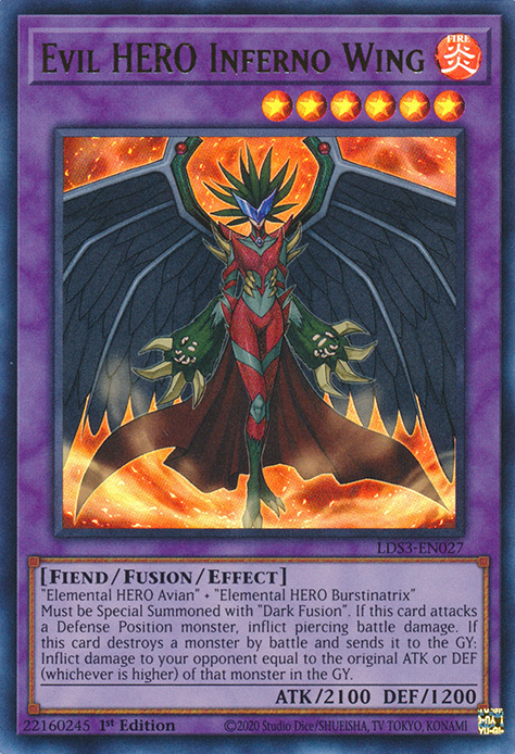 Evil HERO Inferno Wing [LDS3-EN027] Ultra Rare | Anubis Games and Hobby