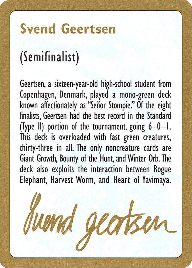 Svend Geertsen Bio [World Championship Decks 1997] | Anubis Games and Hobby