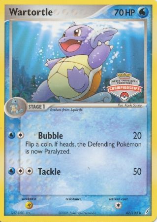 Wartortle (42/100) (States Championship Promo) [EX: Crystal Guardians] | Anubis Games and Hobby