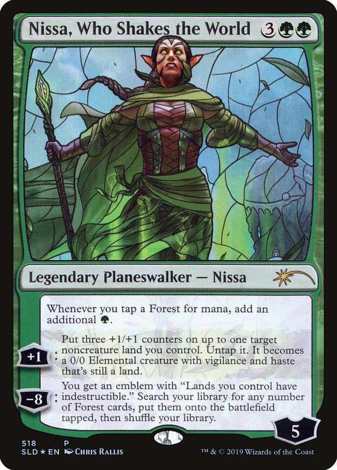 Nissa, Who Shakes the World (Stained Glass) [Secret Lair Drop Promos] | Anubis Games and Hobby