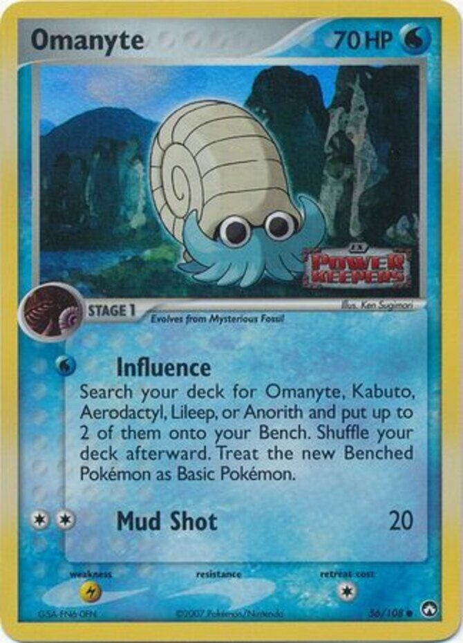 Omanyte (56/108) (Stamped) [EX: Power Keepers] | Anubis Games and Hobby