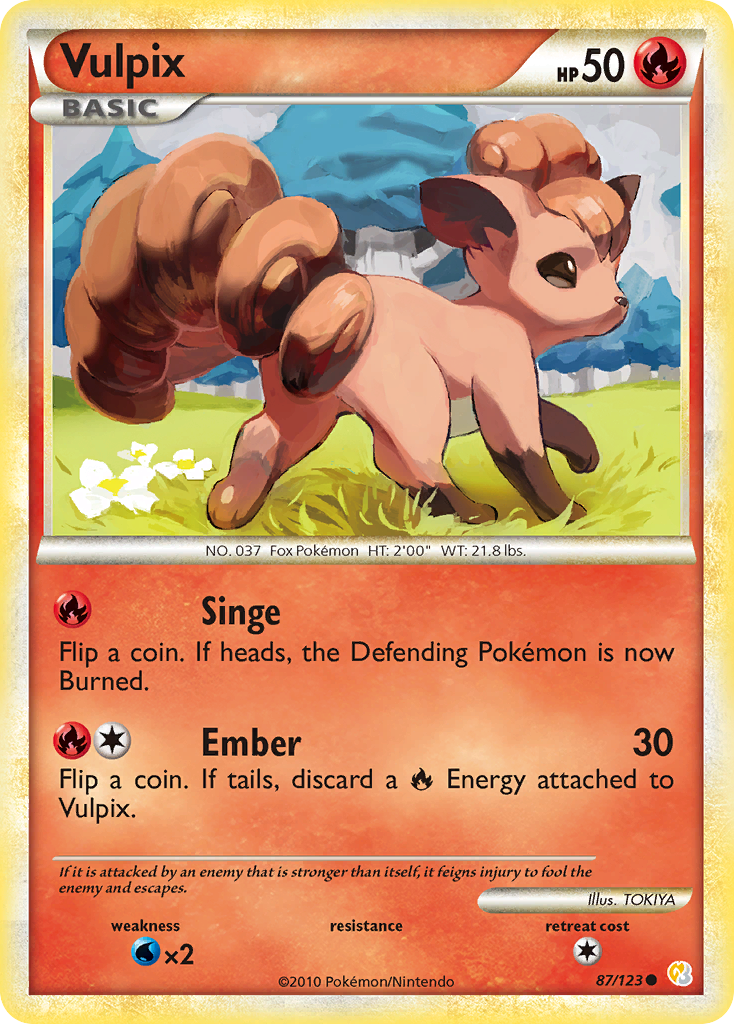 Vulpix (87/123) [HeartGold & SoulSilver: Base Set] | Anubis Games and Hobby