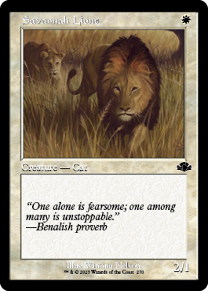 Savannah Lions (Retro) [Dominaria Remastered] | Anubis Games and Hobby