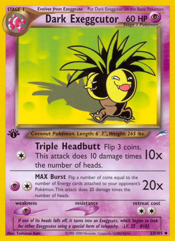 Dark Exeggutor (33/105) [Neo Destiny 1st Edition] | Anubis Games and Hobby