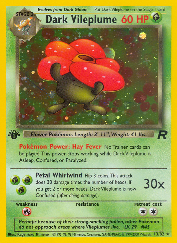 Dark Vileplume (13/82) [Team Rocket 1st Edition] | Anubis Games and Hobby