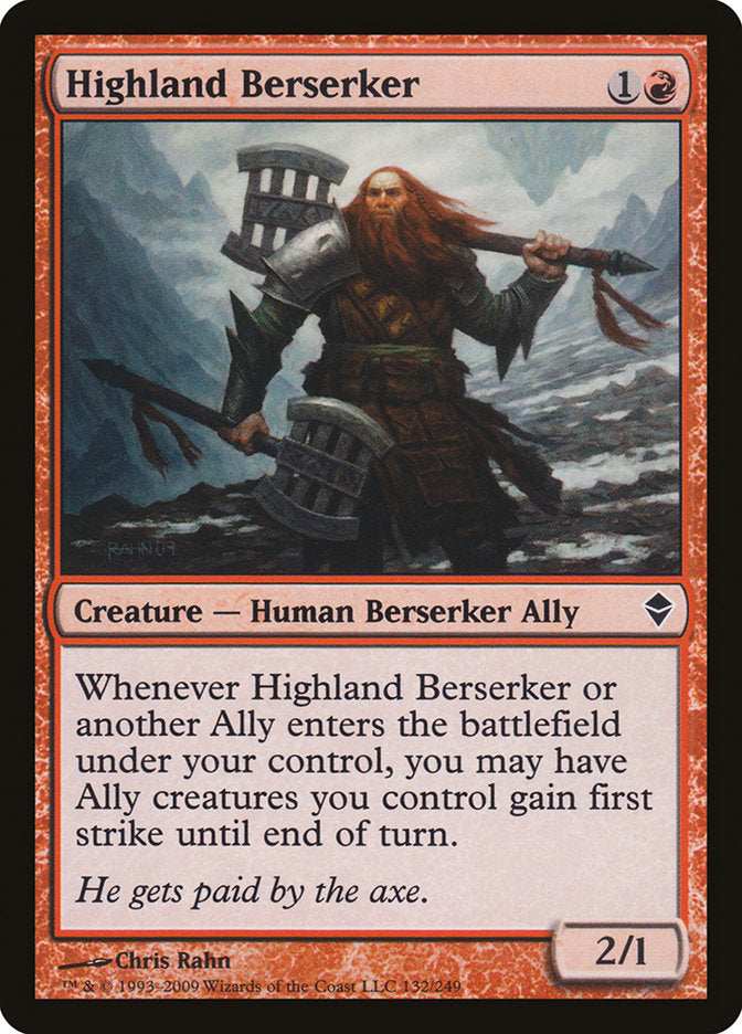 Highland Berserker [Zendikar] | Anubis Games and Hobby