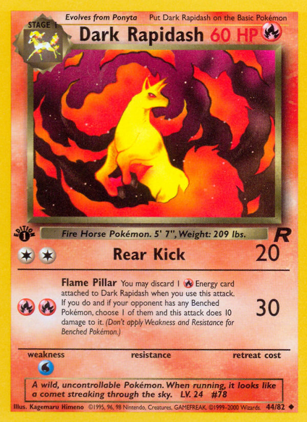 Dark Rapidash (44/82) [Team Rocket 1st Edition] | Anubis Games and Hobby