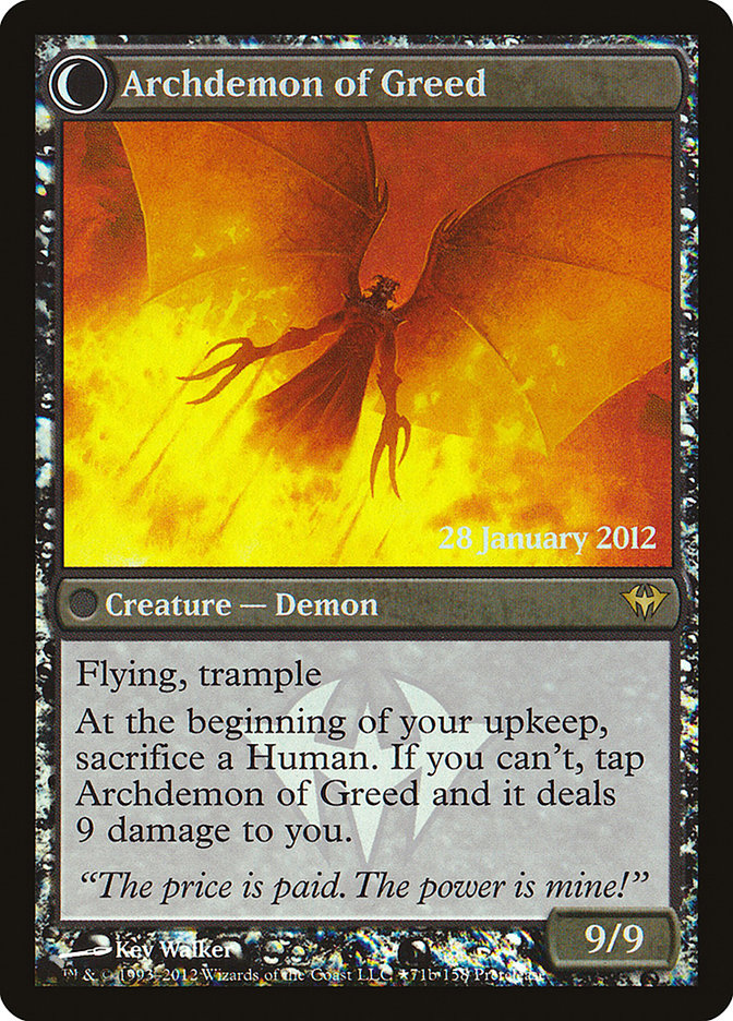 Ravenous Demon // Archdemon of Greed [Dark Ascension Prerelease Promos] | Anubis Games and Hobby