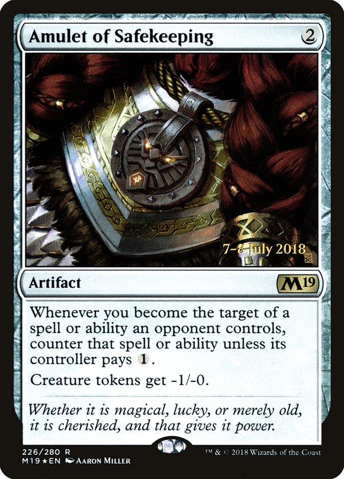 Amulet of Safekeeping [Core Set 2019 Prerelease Promos] | Anubis Games and Hobby